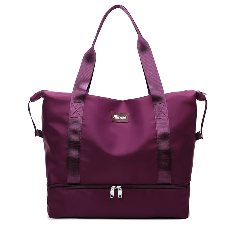 Nylon Gym Duffel with Wet-Dry and Shoe Storage Purple color SKU reference