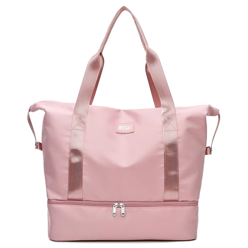 Nylon Gym Duffel with Wet-Dry and Shoe Storage Pink 2 color SKU reference