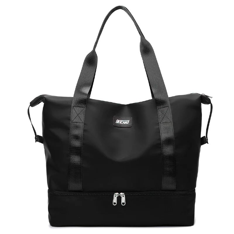 Nylon Gym Duffel with Wet-Dry and Shoe Storage Black color SKU reference
