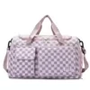 Checkered Gym Duffel with Dry-Wet and Shoe Compartments Pink color SKU reference