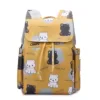 Cartoon Oxford Maternity Backpack with Insulated Bottle Pocket Yellow color SKU reference
