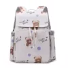 Cartoon Oxford Maternity Backpack with Insulated Bottle Pocket Beige color SKU reference