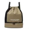 Oxford Swim and Travel Backpack with Bottom Shoe Compartment Dark khaki color SKU reference