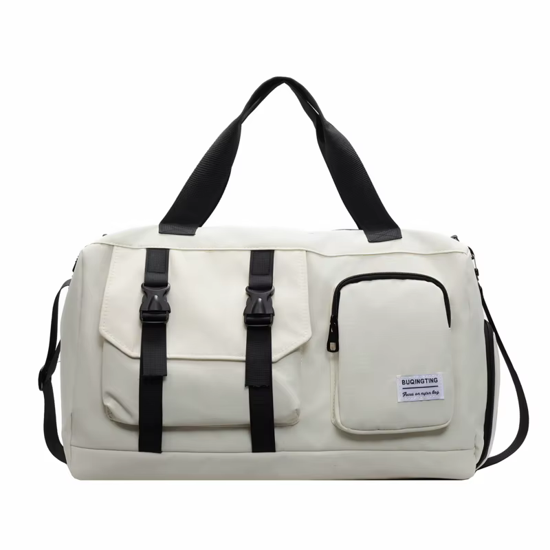 Gym & Travel Duffel with Shoe Compartment and Wet/Dry Storage White color SKU reference
