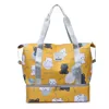 Expandable Oxford Travel Duffel with Bottom Shoe Compartment Yellow color SKU reference