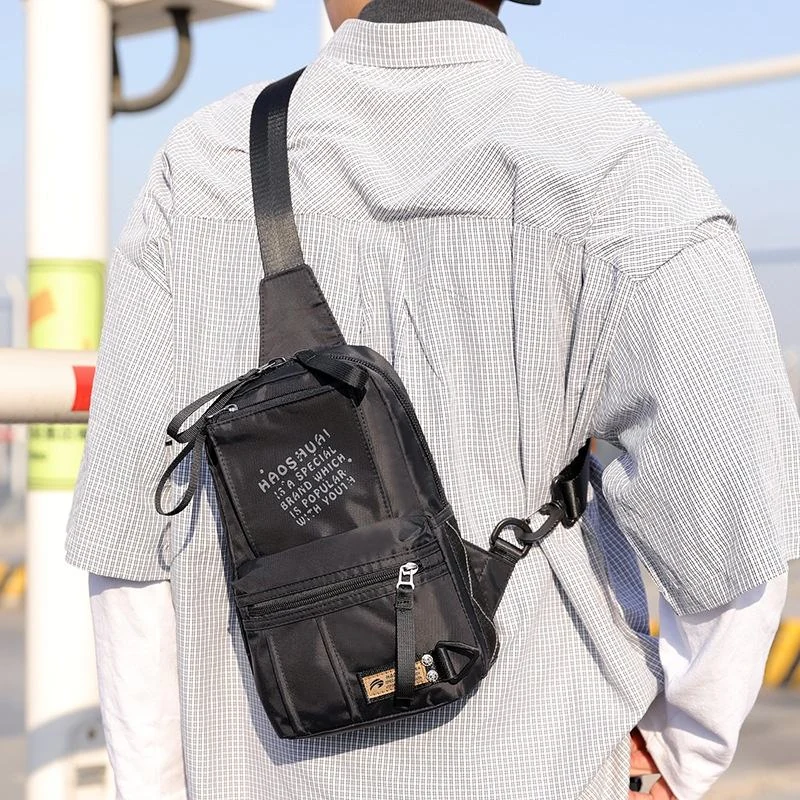 Polyester Mini Phone Crossbody Bag with Multi-Zip Storage product reference image