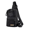 Polyester Mini Phone Crossbody Bag with Multi-Zip Storage Black color SKU reference