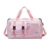 Holographic Nylon Gym Duffel with Shoe & Wet/Dry Storage Pink color SKU reference