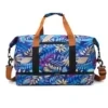 Maple-Leaf Print Oxford Travel Duffel with Shoe Pocket Blue color SKU reference