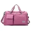 Quilted Gym Duffel with Front Pockets and Shoe Compartment Pink 2 color SKU reference