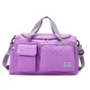 Quilted Gym Duffel with Front Pockets and Shoe Compartment Purple color SKU reference