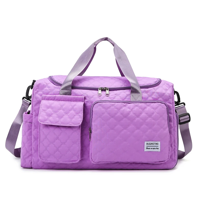 Quilted Gym & Travel Duffel with Shoe Compartment Purple color SKU reference