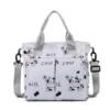 Oxford Diaper Tote with Animal Print & Multiple Pockets Beige color SKU reference
