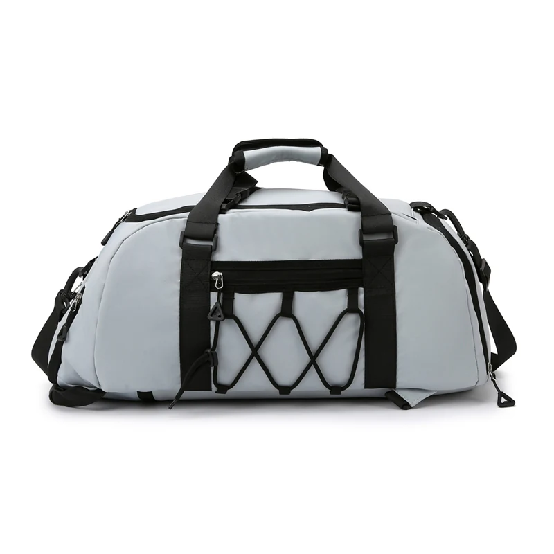Drawstring Sports Duffel with Shoe Compartment Gray color SKU reference