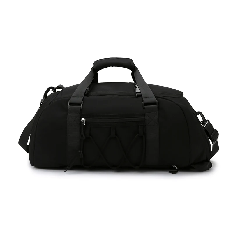 Drawstring Sports Duffel with Shoe Compartment Black color SKU reference