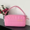 Canvas Zip-Top Crossbody Bag with Embroidered Detail Pink color SKU reference