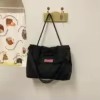 Polyester Tote Satchel with Rivet Detail and Removable Strap Black color SKU reference