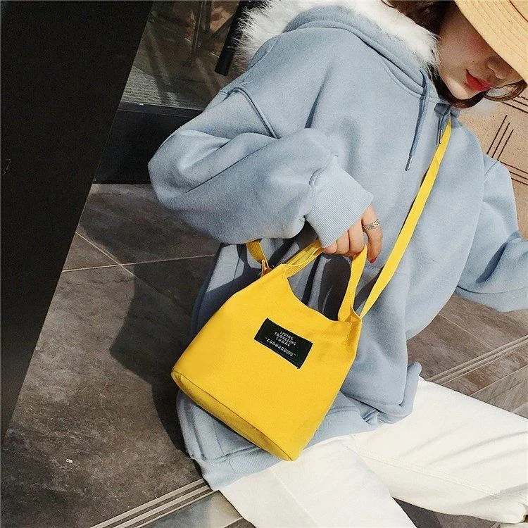 Mini Canvas Shoulder Tote in 12 Color Options product reference image