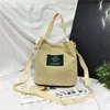 Mini Canvas Shoulder Tote in 12 Color Options Khaki color SKU reference