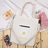 Canvas Shopper Tote with Side Zipper Pocket White · design 1 color SKU reference