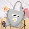 Canvas Shopper Tote with Side Zipper Pocket Light gray · design 1 color SKU reference