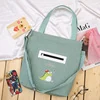 Canvas Shopper Tote with Side Zipper Pocket Light green · design 2 color SKU reference
