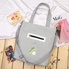 Canvas Shopper Tote with Side Zipper Pocket Light gray · design 2 color SKU reference