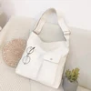 Lined Canvas Shopper Tote in Black or White White color SKU reference