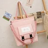 Canvas Shoulder Shopper with Two Custom Print Directions Pink · print 1 color SKU reference