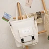 Canvas Shoulder Shopper with Two Custom Print Directions White · print 2 color SKU reference