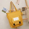 Canvas Shoulder Shopper with Two Custom Print Directions Yellow · print 2 color SKU reference