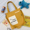 Cotton Canvas Tote with Front Graphic Pocket Yellow color SKU reference