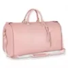 36–55L 2-in-1 Foldable Garment Duffel Bag with Shoulder Strap Pink color SKU reference