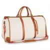 36–55L 2-in-1 Foldable Garment Duffel Bag with Shoulder Strap Beige color SKU reference