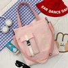 Canvas Shopper Tote with Multi-Pocket Details Burgundy color SKU reference