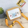 Embroidered Mini Canvas Crossbody Bag with Shoulder Strap Yellow · design 1 color SKU reference