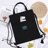 40 × 34 cm Embroidered Canvas Tote with Zip Closure Black color SKU reference