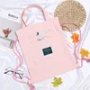 40 × 34 cm Embroidered Canvas Tote with Zip Closure Burgundy color SKU reference