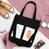 Custom-Printed Canvas Shopping Tote with Front Pocket Black · design 2 color SKU reference