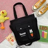 Foldable Custom-Print Cotton Canvas Tote Black · design 1 color SKU reference