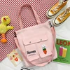 Foldable Custom-Print Cotton Canvas Tote Pink · design 1 color SKU reference