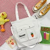 Foldable Custom-Print Cotton Canvas Tote White · design 1 color SKU reference