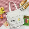Foldable Custom-Print Cotton Canvas Tote White · design 2 color SKU reference