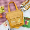 Foldable Custom-Print Cotton Canvas Tote Yellow · design 2 color SKU reference