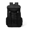 Nylon Drawstring Travel Backpack with Side Pocket Black color SKU reference