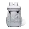 Nylon Drawstring Travel Backpack with Side Pocket Gray color SKU reference