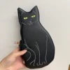 3D Black Cat PU Crossbody Bag Black color SKU reference