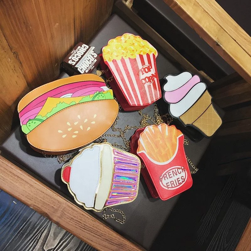 Novelty Food-Shape Mini Bags: Ice Cream, Burger and Snacks product reference image