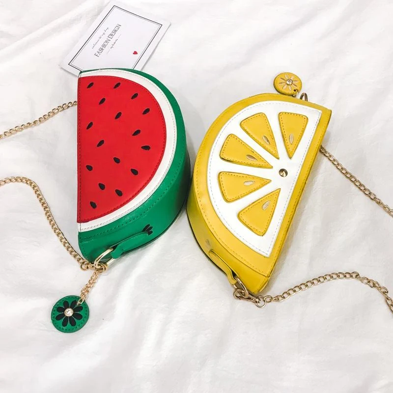 Watermelon and Lemon Slice PU Mini Crossbody Bag product reference image