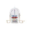 Clear Drink-Cup-Shaped Crossbody Bag with Straw Detail Silver color SKU reference